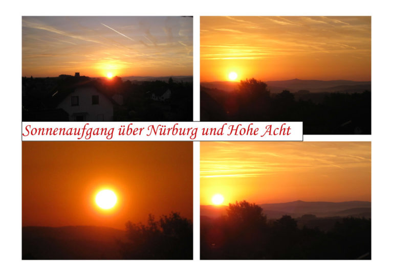 Sonnenaufgang über Nürburg und Hohe Acht