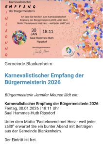 Karnevalsempfang der Bürgermeisterin